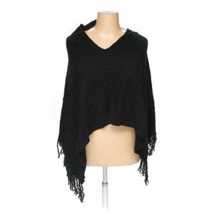 Kikit Boho Poncho One Size, black, wool blend